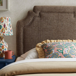 Modway Furniture Magnolia Modway Woven Heathered Fabric Headboard Scalloped Twin Upholstered Bedroom Panel Mocha MOD-7333-MOC