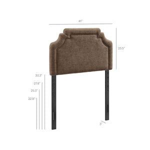 Modway Furniture Magnolia Modway Woven Heathered Fabric Headboard Scalloped Twin Upholstered Bedroom Panel Mocha MOD-7333-MOC