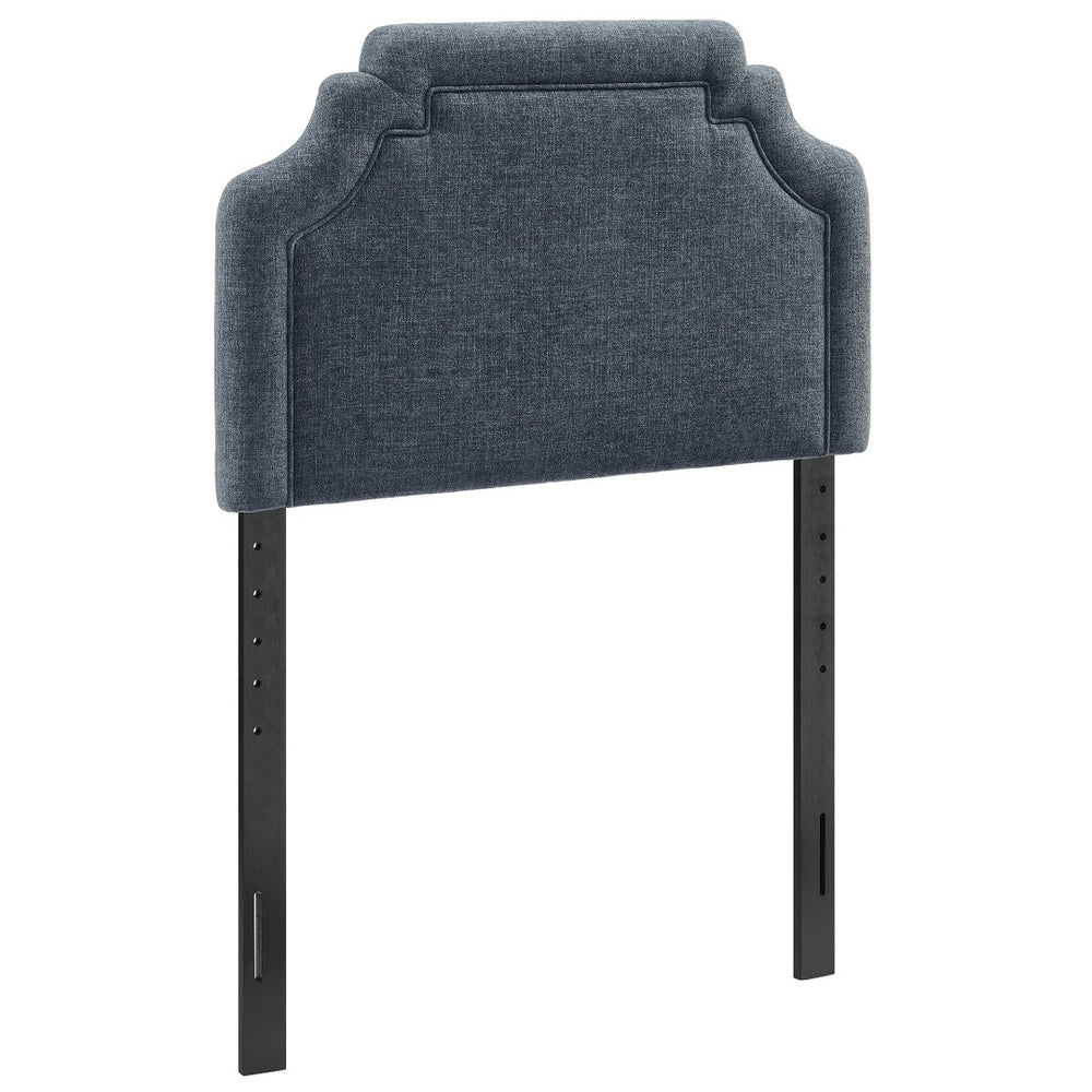 Modway Furniture Magnolia Modway Woven Heathered Fabric Headboard Scalloped Twin Upholstered Bedroom Panel Slate Blue MOD-7333-SLB