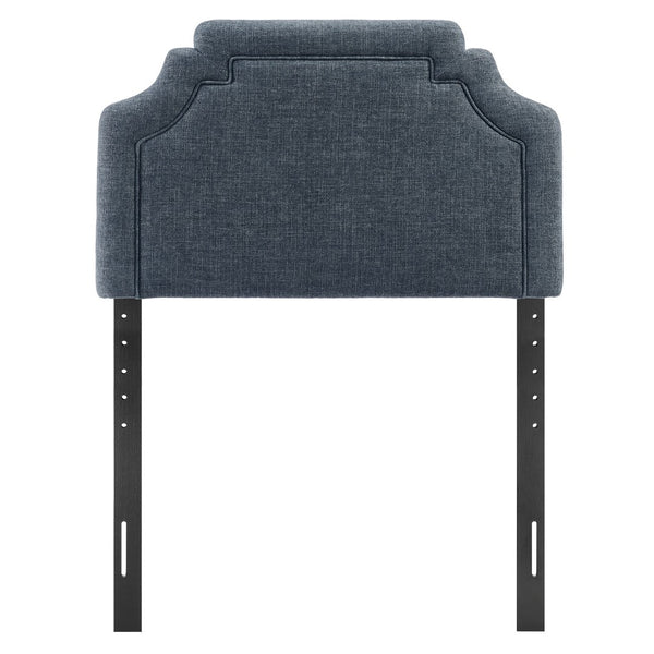 Modway Furniture Magnolia Modway Woven Heathered Fabric Headboard Scalloped Twin Upholstered Bedroom Panel Slate Blue MOD-7333-SLB