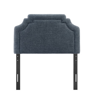 Modway Furniture Magnolia Modway Woven Heathered Fabric Headboard Scalloped Twin Upholstered Bedroom Panel Slate Blue MOD-7333-SLB