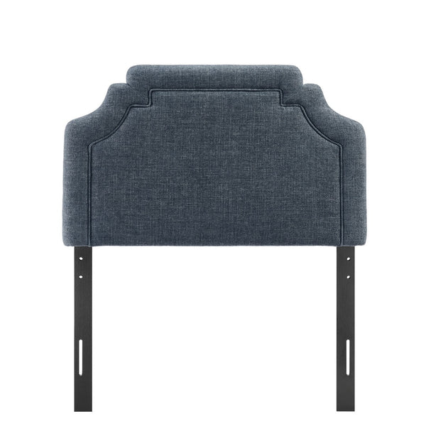 Modway Furniture Magnolia Modway Woven Heathered Fabric Headboard Scalloped Twin Upholstered Bedroom Panel Slate Blue MOD-7333-SLB