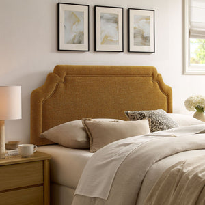 Modway Furniture Magnolia Upholstered Full Headboard Heathered Woven Fabric Scalloped Traditional Design Copper MOD-7334-COP