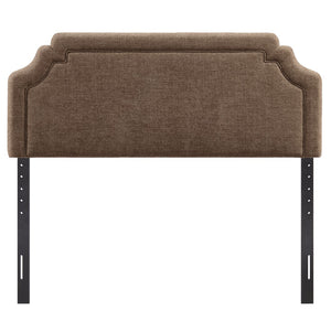 Modway Furniture Magnolia Upholstered Full Headboard Heathered Woven Fabric Scalloped Traditional Design Mocha MOD-7334-MOC