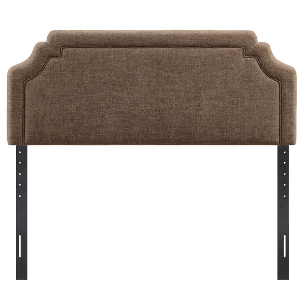 Modway Furniture Magnolia Upholstered Full Headboard Heathered Woven Fabric Scalloped Traditional Design Mocha MOD-7334-MOC