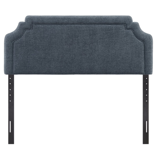 Modway Furniture Magnolia Upholstered Full Headboard Heathered Woven Fabric Scalloped Traditional Design Slate Blue MOD-7334-SLB