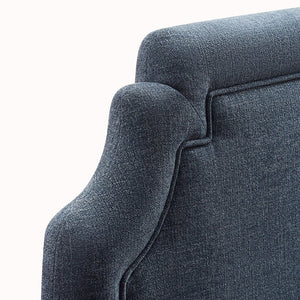 Modway Furniture Magnolia Upholstered Full Headboard Heathered Woven Fabric Scalloped Traditional Design Slate Blue MOD-7334-SLB