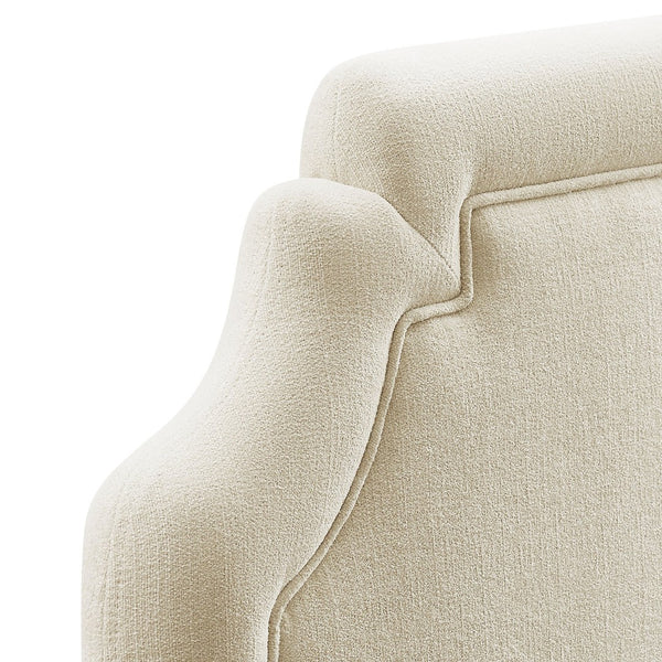 Modway Furniture Magnolia Modway Woven Heathered Queen Headboard Scalloped Upholstered Bedroom Accent Ecru MOD-7335-ECR