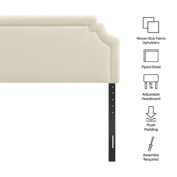 Modway Furniture Magnolia Modway Woven Heathered Queen Headboard Scalloped Upholstered Bedroom Accent Ecru MOD-7335-ECR