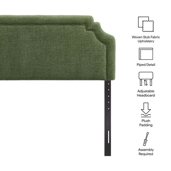 Modway Furniture Magnolia Modway Woven Heathered Queen Headboard Scalloped Upholstered Bedroom Accent Foliage MOD-7335-FOL