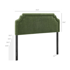 Modway Furniture Magnolia Modway Woven Heathered Queen Headboard Scalloped Upholstered Bedroom Accent Foliage MOD-7335-FOL