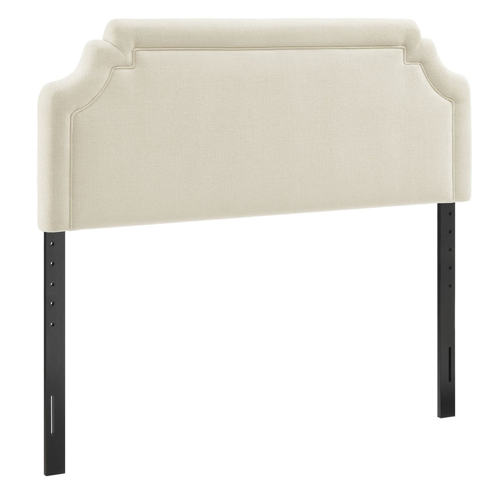 Modway Furniture Magnolia Modway Woven Fabric King Headboard Scalloped Cushioned Tailored Bedroom Accent Ecru MOD-7336-ECR
