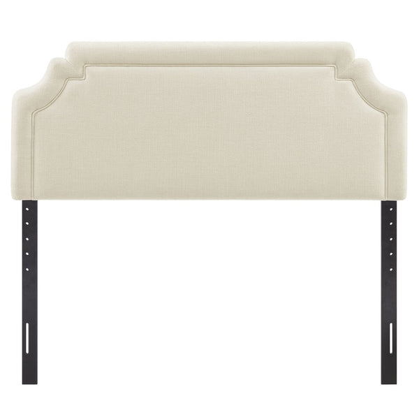 Modway Furniture Magnolia Modway Woven Fabric King Headboard Scalloped Cushioned Tailored Bedroom Accent Ecru MOD-7336-ECR