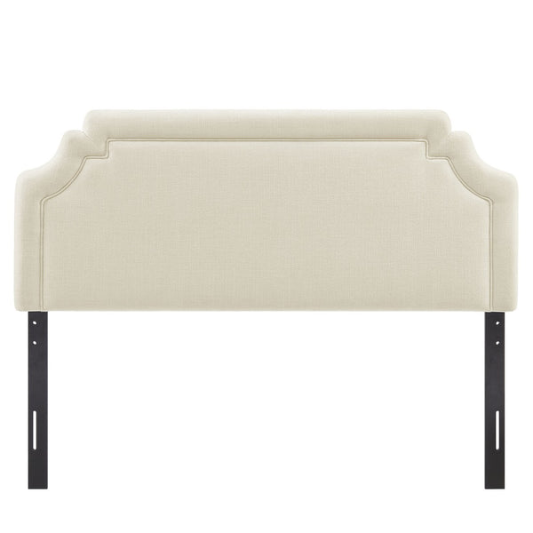 Modway Furniture Magnolia Modway Woven Fabric King Headboard Scalloped Cushioned Tailored Bedroom Accent Ecru MOD-7336-ECR
