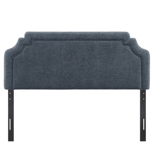 Modway Furniture Magnolia Modway Woven Fabric King Headboard Scalloped Cushioned Tailored Bedroom Accent Slate Blue MOD-7336-SLB