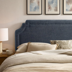 Modway Furniture Magnolia Modway Woven Fabric King Headboard Scalloped Cushioned Tailored Bedroom Accent Slate Blue MOD-7336-SLB