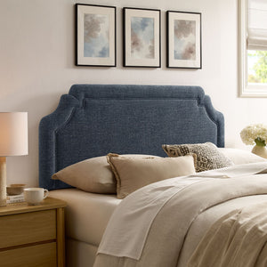 Modway Furniture Magnolia Modway Woven Fabric King Headboard Scalloped Cushioned Tailored Bedroom Accent Slate Blue MOD-7336-SLB
