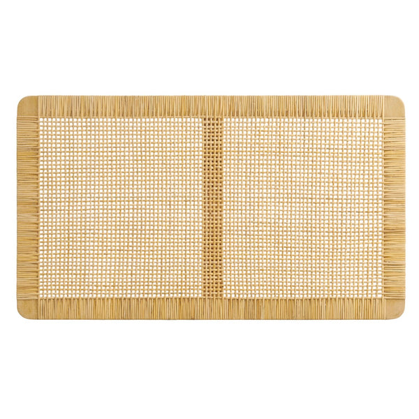 Modway Furniture Sandy Mango Wood Rattan Twin Headboard Wall Mounted for Coastal Boho Bedrooms MOD-7337-NAT