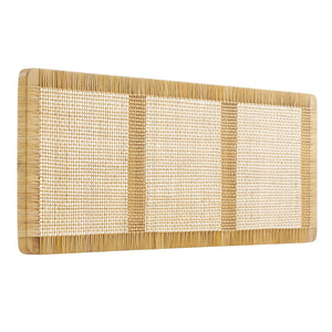 Modway Furniture Sandy Rattan and Mango Wood Wall Mounted Queen Headboard for Coastal Bedrooms MOD-7339-NAT