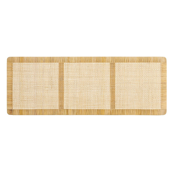 Modway Furniture Sandy Handwoven Rattan Mango Wood Wall Mounted King Headboard for Modern Bedrooms MOD-7340-NAT