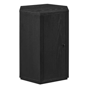 Modway Furniture Kade Faceted Hexagonal Oak Side Table with Interior Shelf for Modern Living Spaces Black MOD-7341-BLK