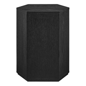 Modway Furniture Kade Faceted Hexagonal Oak Side Table with Interior Shelf for Modern Living Spaces Black MOD-7341-BLK