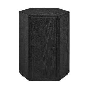 Modway Furniture Kade Faceted Hexagonal Oak Side Table with Interior Shelf for Modern Living Spaces Black MOD-7341-BLK