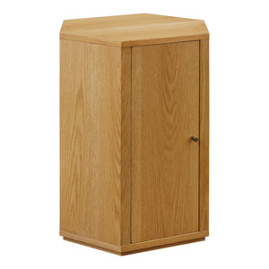 Modway Furniture Kade Faceted Hexagonal Oak Side Table with Interior Shelf for Modern Living Spaces Natural MOD-7341-NAT
