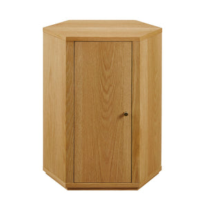 Modway Furniture Kade Faceted Hexagonal Oak Side Table with Interior Shelf for Modern Living Spaces Natural MOD-7341-NAT