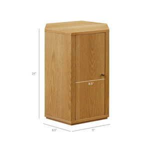 Modway Furniture Kade Faceted Hexagonal Oak Side Table with Interior Shelf for Modern Living Spaces Natural MOD-7341-NAT