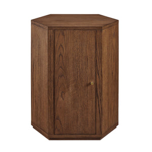 Modway Furniture Kade Faceted Hexagonal Oak Side Table with Interior Shelf for Modern Living Spaces Walnut MOD-7341-WAL