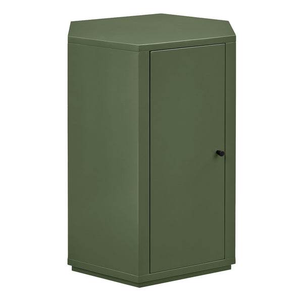 Modway Furniture Kade Modway Hexagonal Side Table Sculptural MDF Cabinet for Modern Living Spaces Green MOD-7342-CYP