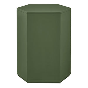 Modway Furniture Kade Modway Hexagonal Side Table Sculptural MDF Cabinet for Modern Living Spaces Green MOD-7342-CYP