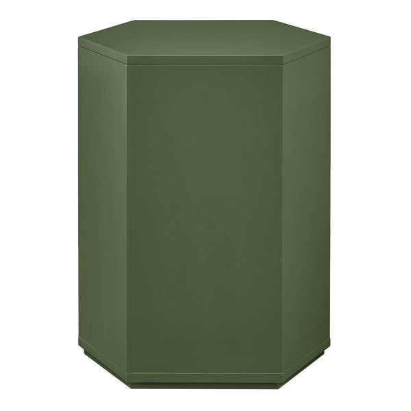 Modway Furniture Kade Modway Hexagonal Side Table Sculptural MDF Cabinet for Modern Living Spaces Green MOD-7342-CYP