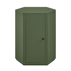 Modway Furniture Kade Modway Hexagonal Side Table Sculptural MDF Cabinet for Modern Living Spaces Green MOD-7342-CYP