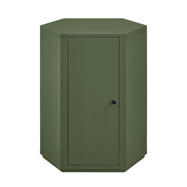 Modway Furniture Kade Modway Hexagonal Side Table Sculptural MDF Cabinet for Modern Living Spaces Green MOD-7342-CYP