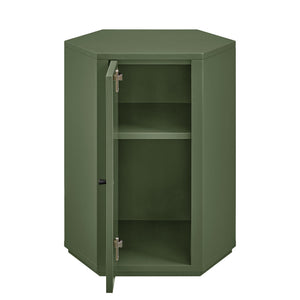 Modway Furniture Kade Modway Hexagonal Side Table Sculptural MDF Cabinet for Modern Living Spaces Green MOD-7342-CYP