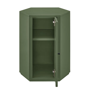 Modway Furniture Kade Modway Hexagonal Side Table Sculptural MDF Cabinet for Modern Living Spaces Green MOD-7342-CYP