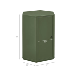 Modway Furniture Kade Modway Hexagonal Side Table Sculptural MDF Cabinet for Modern Living Spaces Green MOD-7342-CYP