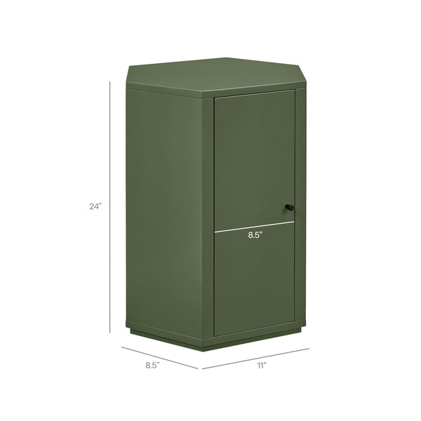Modway Furniture Kade Modway Hexagonal Side Table Sculptural MDF Cabinet for Modern Living Spaces Green MOD-7342-CYP