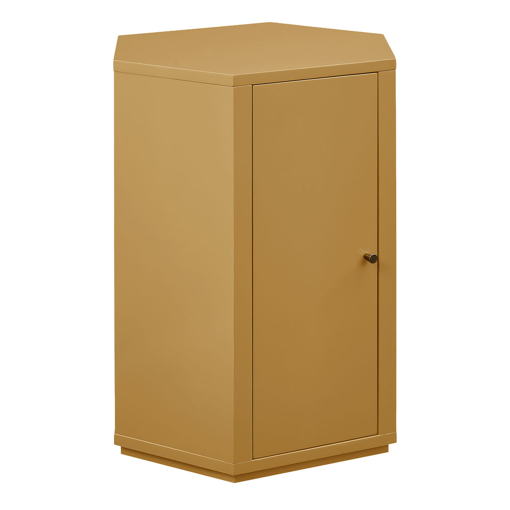 Modway Furniture Kade Modway Hexagonal Side Table Sculptural MDF Cabinet for Modern Living Spaces Yellow MOD-7342-MUS