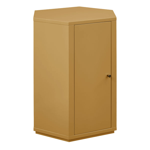 Modway Furniture Kade Modway Hexagonal Side Table Sculptural MDF Cabinet for Modern Living Spaces Yellow MOD-7342-MUS