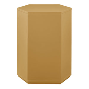 Modway Furniture Kade Modway Hexagonal Side Table Sculptural MDF Cabinet for Modern Living Spaces Yellow MOD-7342-MUS