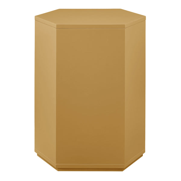 Modway Furniture Kade Modway Hexagonal Side Table Sculptural MDF Cabinet for Modern Living Spaces Yellow MOD-7342-MUS