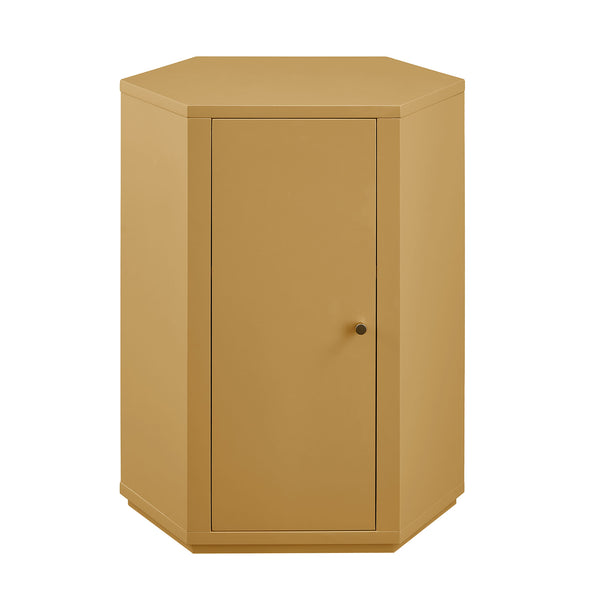 Modway Furniture Kade Modway Hexagonal Side Table Sculptural MDF Cabinet for Modern Living Spaces Yellow MOD-7342-MUS