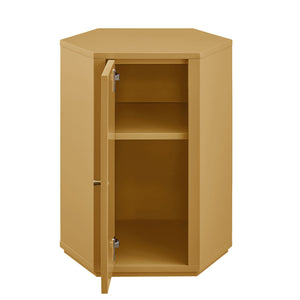 Modway Furniture Kade Modway Hexagonal Side Table Sculptural MDF Cabinet for Modern Living Spaces Yellow MOD-7342-MUS