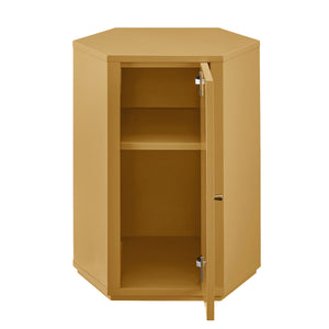 Modway Furniture Kade Modway Hexagonal Side Table Sculptural MDF Cabinet for Modern Living Spaces Yellow MOD-7342-MUS