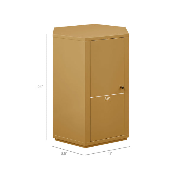 Modway Furniture Kade Modway Hexagonal Side Table Sculptural MDF Cabinet for Modern Living Spaces Yellow MOD-7342-MUS