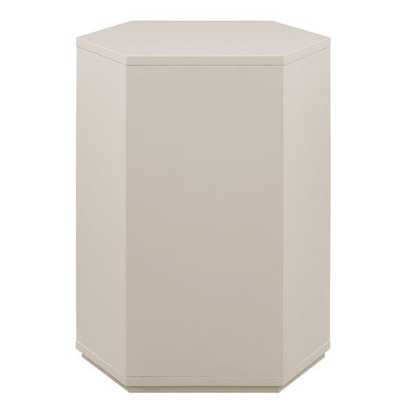 Modway Furniture Kade Modway Hexagonal Side Table Sculptural MDF Cabinet for Modern Living Spaces Gray MOD-7342-PTY