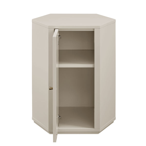 Modway Furniture Kade Modway Hexagonal Side Table Sculptural MDF Cabinet for Modern Living Spaces Gray MOD-7342-PTY